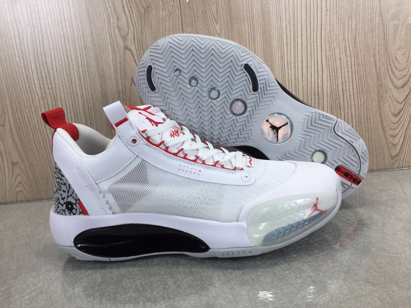 Air Jordan 34 Low White Red Black Shoes